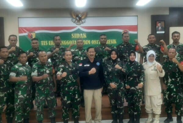 KEGIATATAN SOSIALISASI P4GN DAN SCREENING TES URIN ANGGOTA KODIM 0817 GRESIK