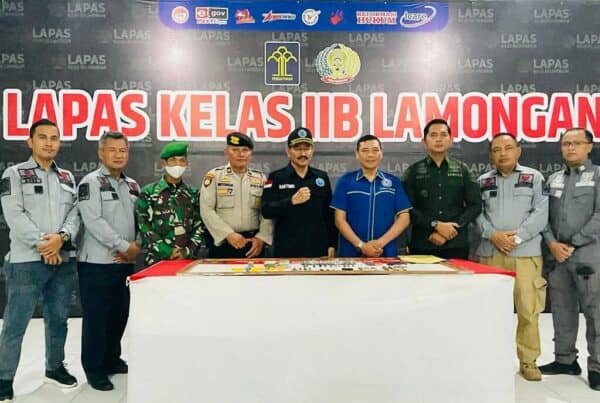 Inspeksi gabungan TNI-Polri, Badan Narkotika Nasional (BNN) Gresik di Lembaga Pemasyarakatan Kelas II B Lamongan,